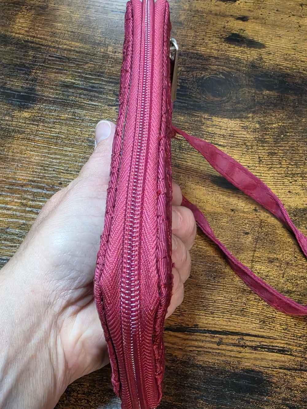 Travelon Quilted Wristlet Wallet in Raspberry - Picture 3 of 15